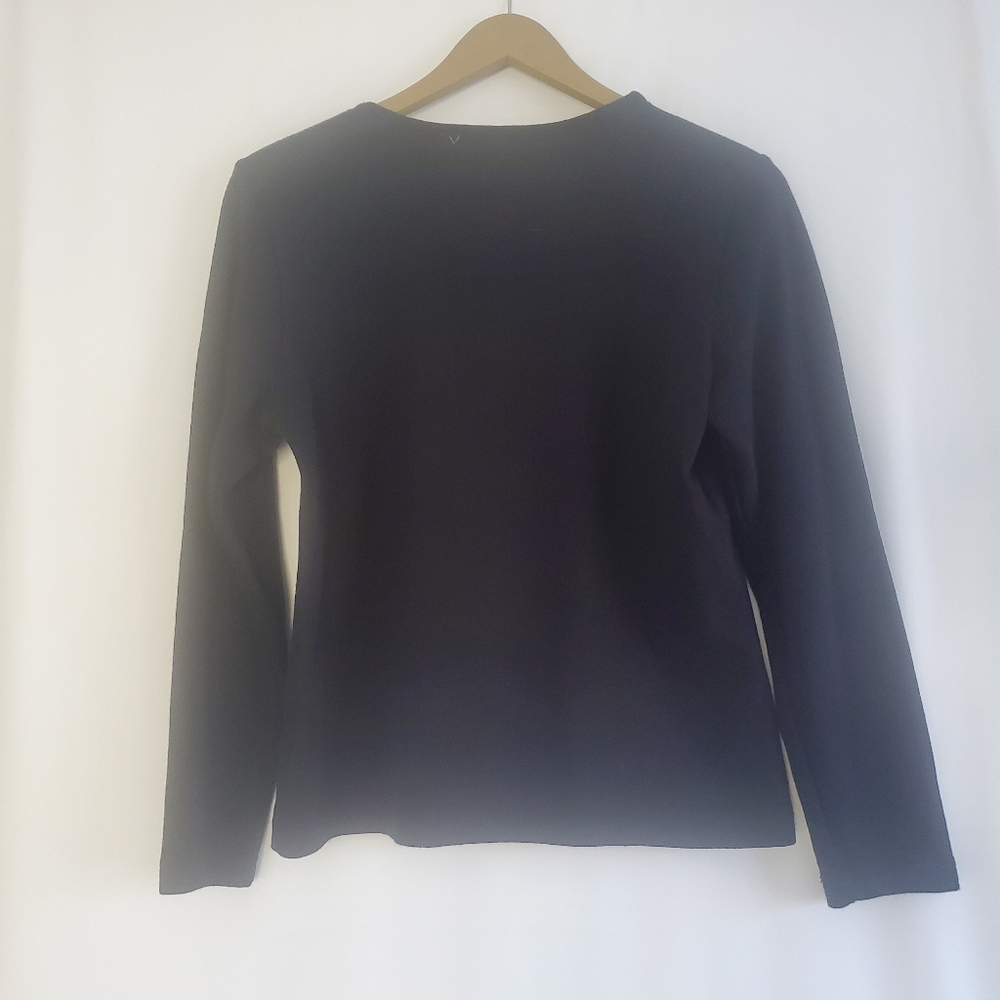 Coral Bay Women's Sz S Black bedazzled Holiday Lightweight Cardigan - Picture 9 of 10